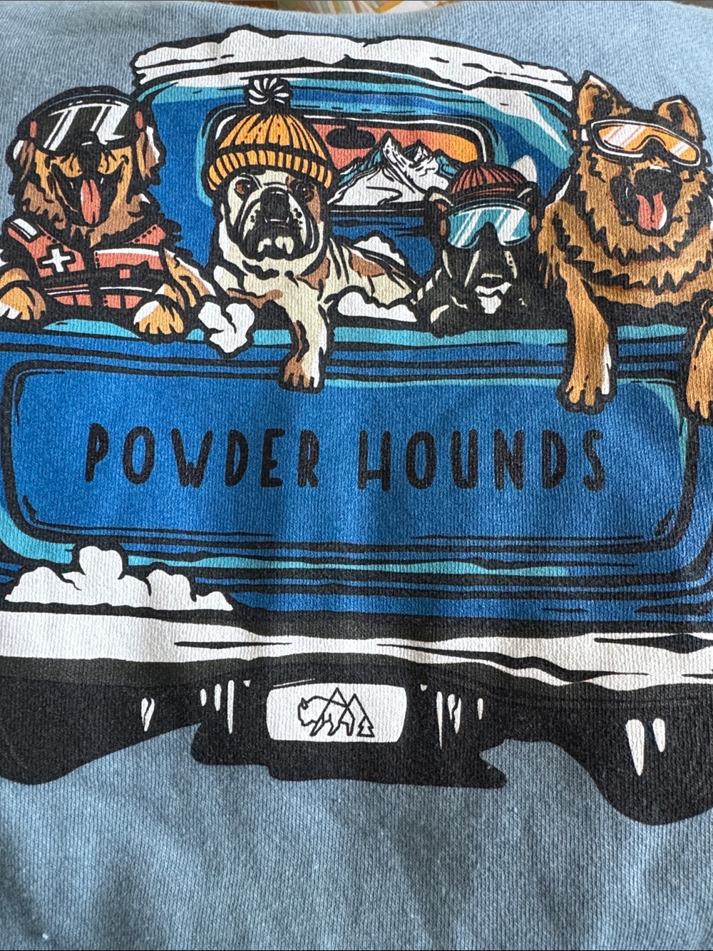 Wild Tribute Powder Hounds Park City Utah Hoodie Sweatshirt XXL Blue